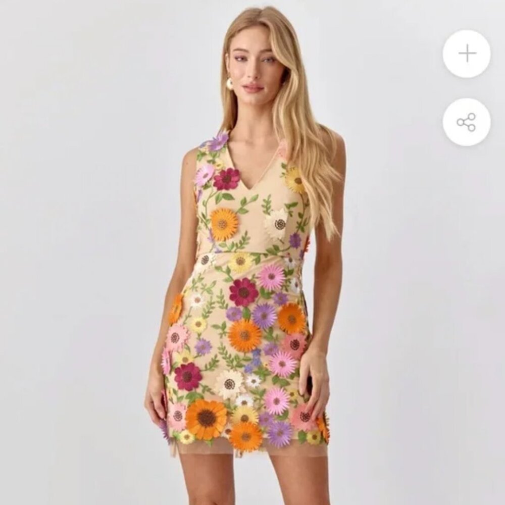 NWT 3D Floral Dress